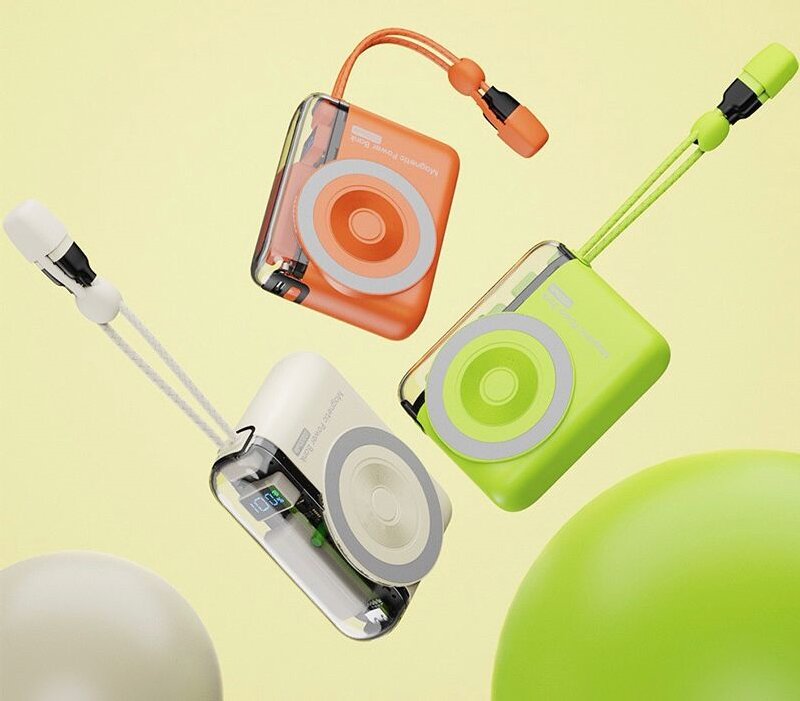 ZECAA Fast Charging 22.5W Digital Wireless Power Bank Charger 10000mAh With Charging Cable