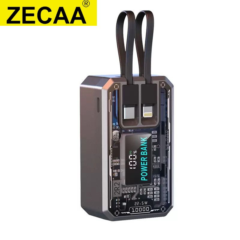ZECAA Fast Charging 22.5W Mecha Digital Power Bank 10000mAh For Mobile Phone