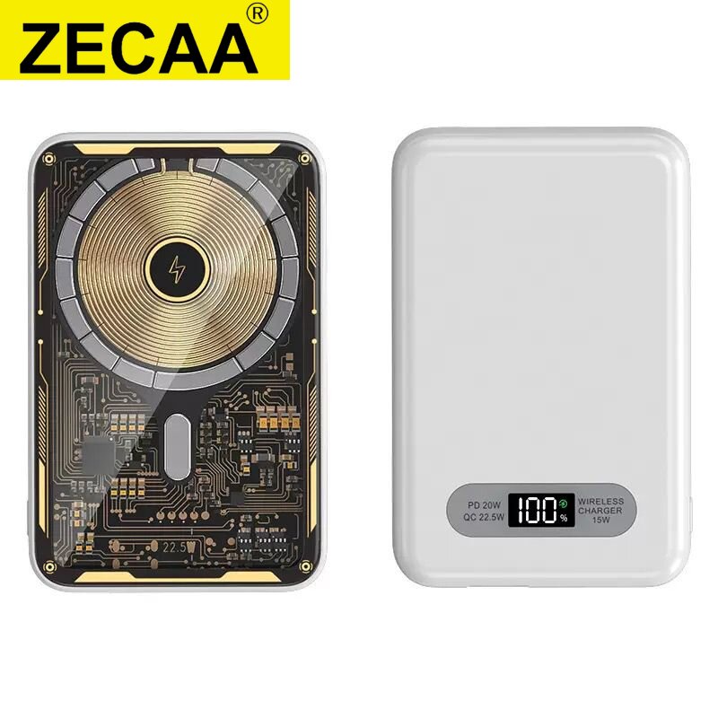 ZECAA Magnetic Magsafe Wireless PD20W Digital Power Bank 5000mAh With Digital LED Power Display