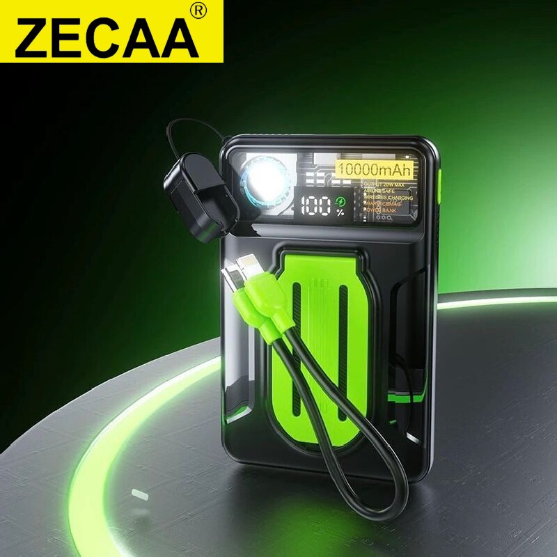 ZECAA Fast Charging 22.5W Digital Power Bank Charger 10000mAh With Charging Cable and Cooling Fan 