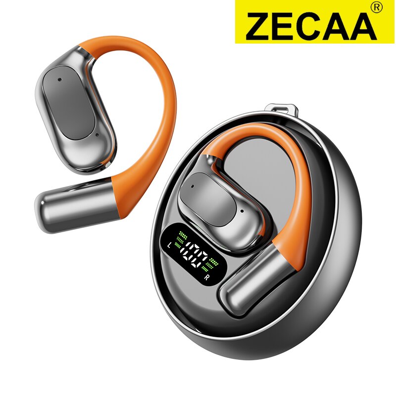 ZECAA Ear Hook Bluetooth ANC Wireless TWS Headset Earbuds With Digital LED Power Display