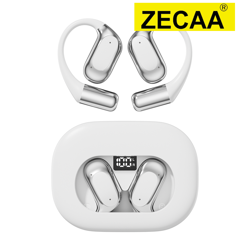 ZECAA Ear Hook Bluetooth ANC Wireless TWS Headset Earbuds With Digital LED Power Display