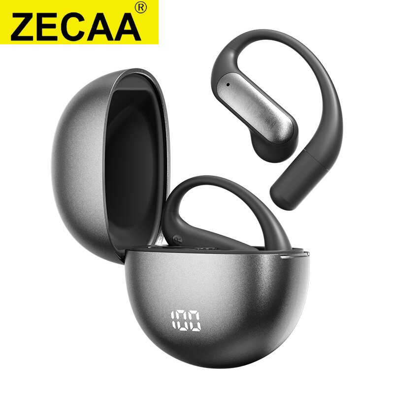ZECAA Ear Hook Bluetooth ANC Wireless TWS Headset Earbuds With Digital LED Power Display