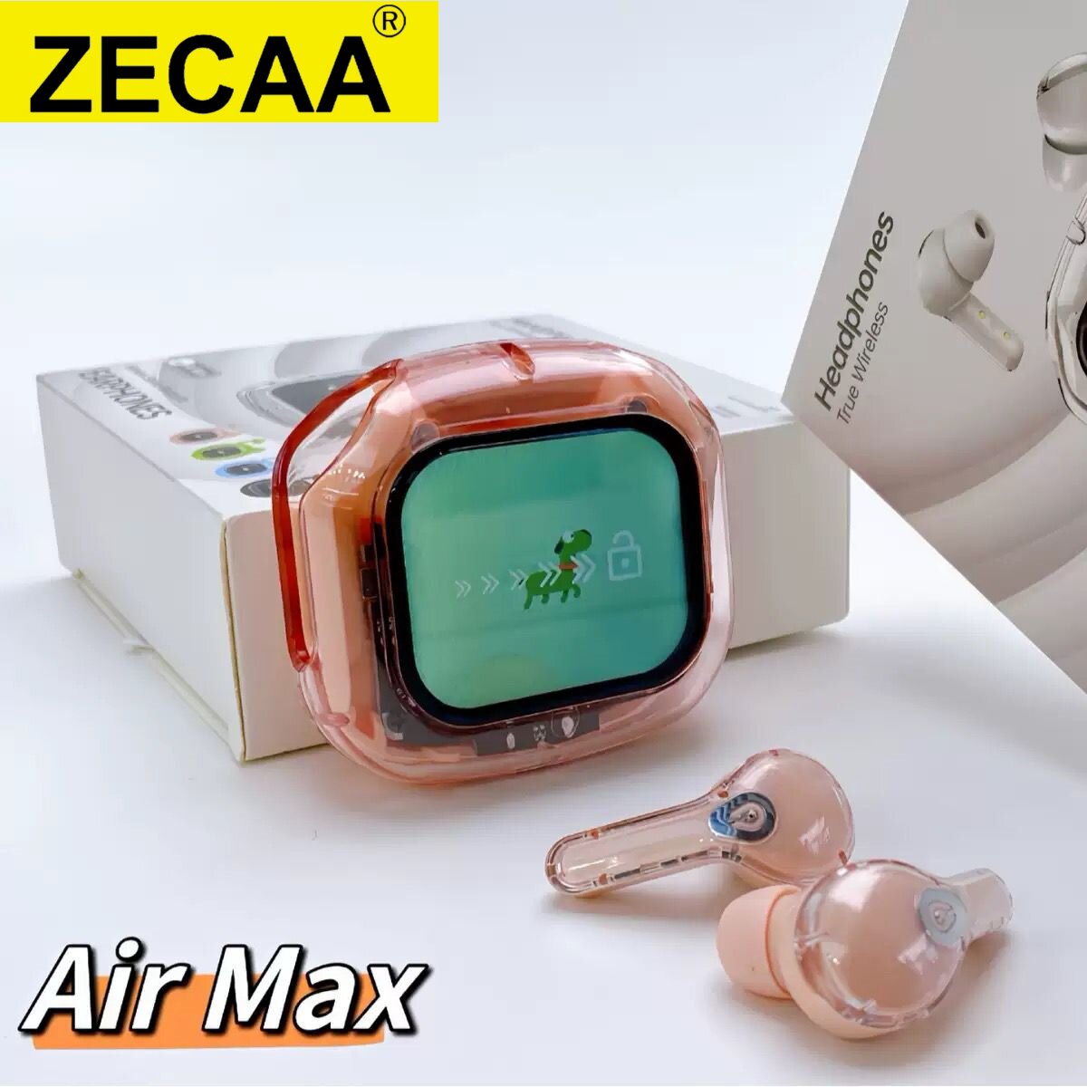 ZECAA Wireless TWS Headset Noise Cancelling In Ear Bluetooth Earbuds With Color Lcd Screen