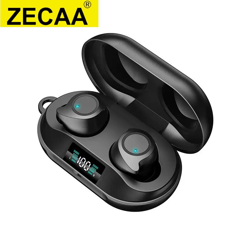 ZECAA Wireless TWS Headset Noise Cancelling In Ear Bluetooth Earbuds With Digital LED Power Display