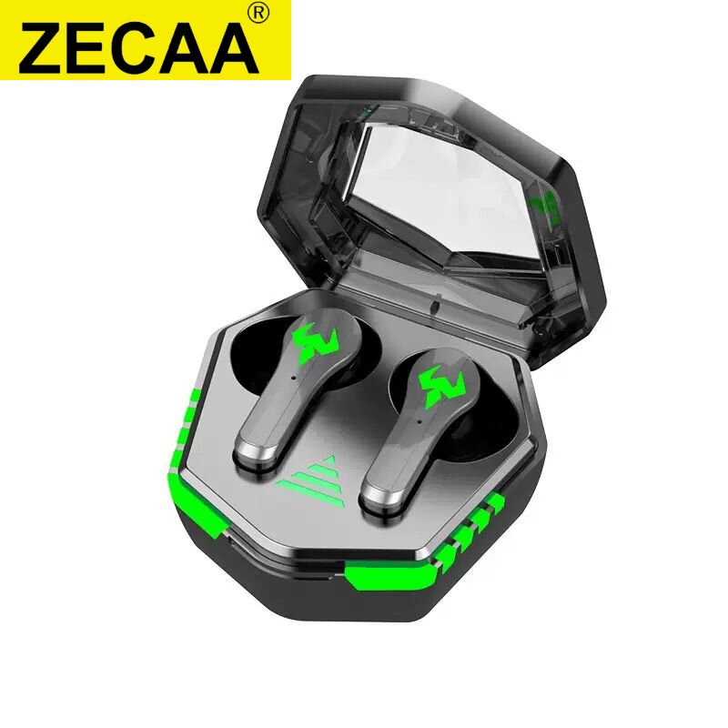 ZECAA Bluetooth Digital Gaming Wireless TWS Headset Noise Cancelling In Ear Bluetooth Earbuds With Led Light