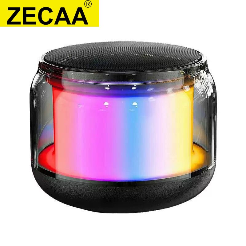 ZECAA Portable Crystal Mini Bluetooth Speaker With Color Led Light